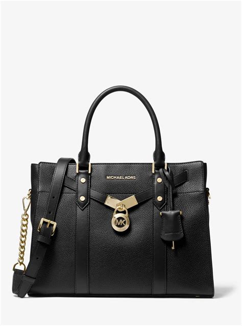 michael kors hamilton black satchel|Michael Kors nouveau Hamilton satchel.